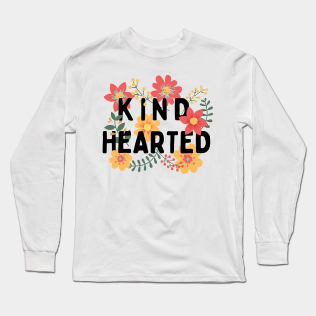 Kind Hearted (black) floral Long Sleeve T-Shirt by EmilyBickell